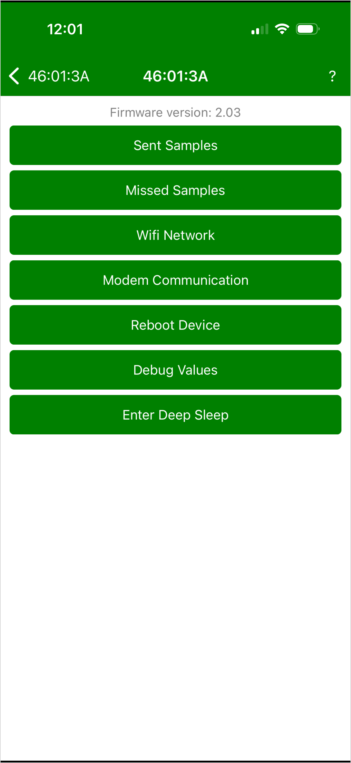 WiFi network settings