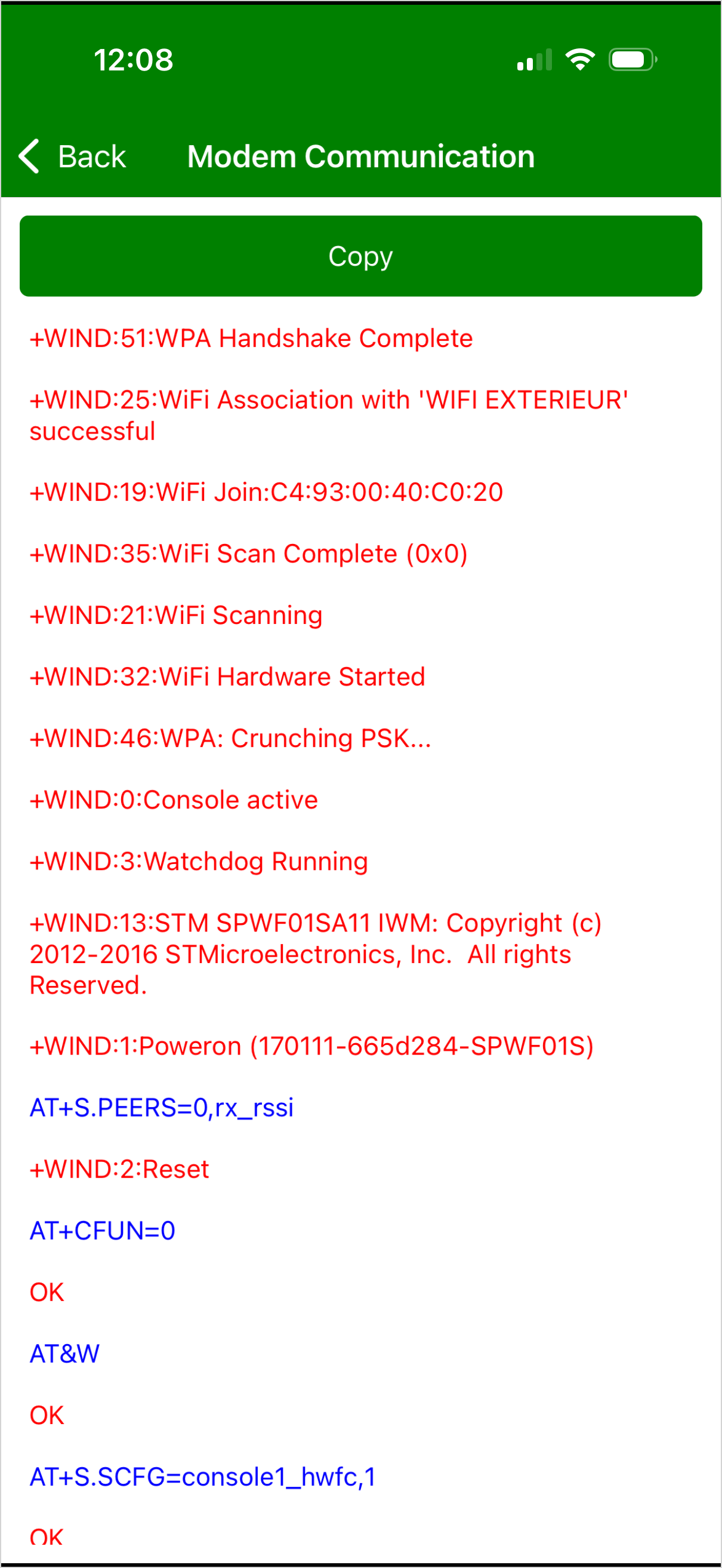 Successful WiFi handshake